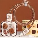 5pcs Coffee Bean/Chocolate Candy Style Charger Protective Case Suitable for Apple for14 Pro Max/13/12/11 Charger and Data Cable Winding Protection Set