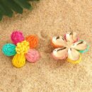New Bohemian Vacation Style Earrings and Necklace Set Handmade Braided Colorful Flower Earrings
