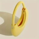 Women's Bright Yellow PVC Patent Jelly Shoulder Bag - Crescent Moon Dumpling Shape with Zipper Closure, Lightweight Summer Commuting Handbag for Casual Outings & Everyday Use