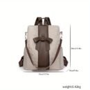 Cross-Border Fashion Backpack, Available in Beige/Black, Size 31×34×15cm, Bow Decoration, Diamond Embossed, Large Capacity Commuter Backpack