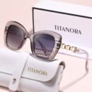 TITANORA Women'S Large Frame Fashion Glasses Chain - Cat Eye Design, Polycarbonate Frame with Metal Hinges, Decorative Eyewear for Casual Attire & Everyday Use, Stylish Accessory, Sleek Eyewear, Durable Eyewear