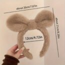Plush Bunny Rabbit Ear Headband - Soft Fluffy Ears Hair & Face Wash Accessory, Cute Winter Fall Cosplay Costume for Cosplay, Themed Parties, Daily Wear, Party Headwear, Cozy Texture, Playful Style, Durable Fabric, Fashion Lovers