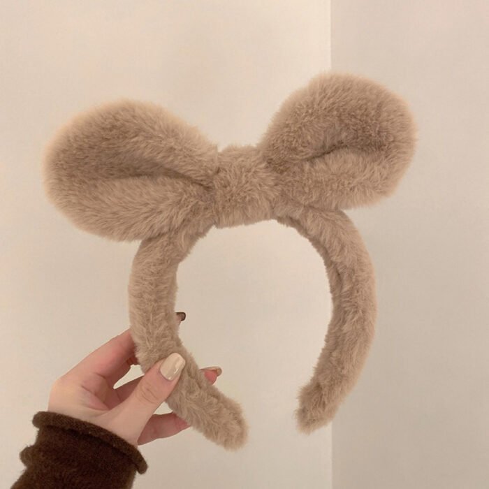 Plush Bunny Rabbit Ear Headband - Soft Fluffy Ears Hair & Face Wash Accessory, Cute Winter Fall Cosplay Costume for Cosplay, Themed Parties, Daily Wear, Party Headwear, Cozy Texture, Playful Style, Durable Fabric, Fashion Lovers - Image 3