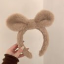 Plush Bunny Rabbit Ear Headband - Soft Fluffy Ears Hair & Face Wash Accessory, Cute Winter Fall Cosplay Costume for Cosplay, Themed Parties, Daily Wear, Party Headwear, Cozy Texture, Playful Style, Durable Fabric, Fashion Lovers