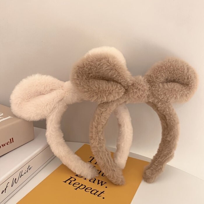 Plush Bunny Rabbit Ear Headband - Soft Fluffy Ears Hair & Face Wash Accessory, Cute Winter Fall Cosplay Costume for Cosplay, Themed Parties, Daily Wear, Party Headwear, Cozy Texture, Playful Style, Durable Fabric, Fashion Lovers - Image 6