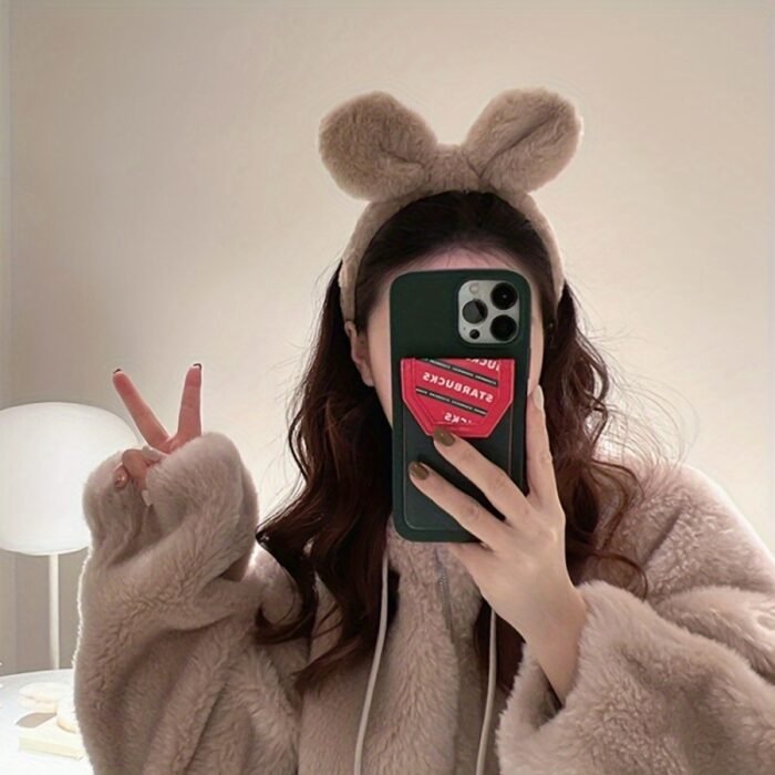 Plush Bunny Rabbit Ear Headband - Soft Fluffy Ears Hair & Face Wash Accessory, Cute Winter Fall Cosplay Costume for Cosplay, Themed Parties, Daily Wear, Party Headwear, Cozy Texture, Playful Style, Durable Fabric, Fashion Lovers - Image 10