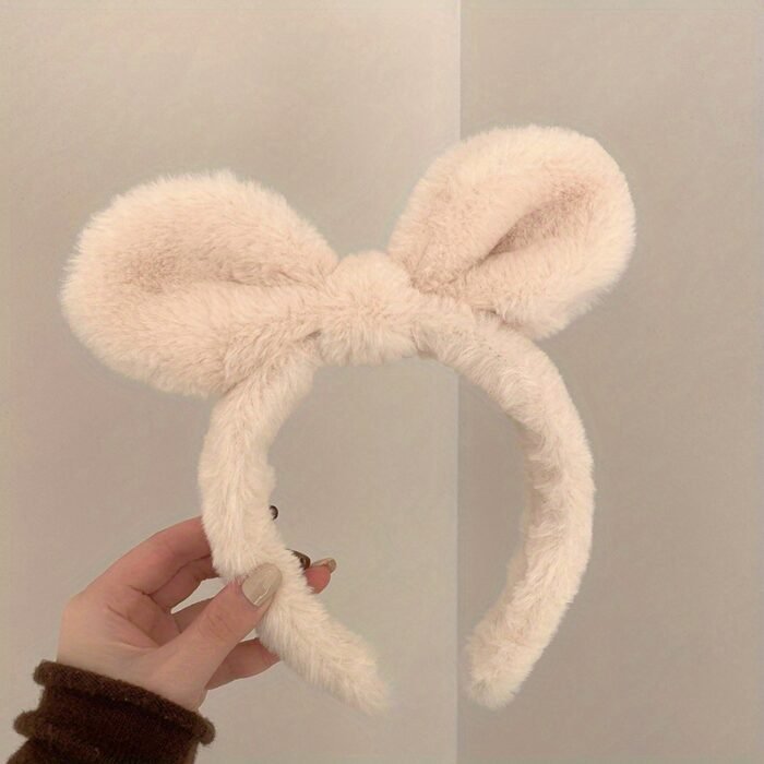 Plush Bunny Rabbit Ear Headband - Soft Fluffy Ears Hair & Face Wash Accessory, Cute Winter Fall Cosplay Costume for Cosplay, Themed Parties, Daily Wear, Party Headwear, Cozy Texture, Playful Style, Durable Fabric, Fashion Lovers - Image 7