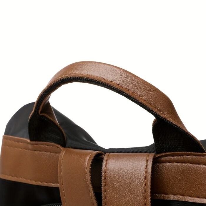 Stylish Women'S Backpack - Large Capacity, Durable Nylon, Zippered Compartments, Brown Accents, Perfect for Commuting and Everyday Use, Casual Daypack | Minimalist Backpack | Secure Zipper Closure - Image 13
