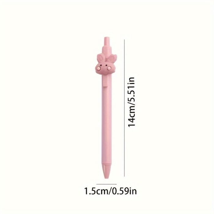 3-Pack Cute Rabbit Retractable Ballpoint Pens, Assorted Colors, No Feathers, Smooth Writing Stationery - Image 6