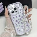 A stylish and thick shockproof phone case with unique design, cute print with lanyard chain phone case for Apple series 111213141516promax series A05/A15/A25/A35/A55/S23/S24Ultra/S25Ultra