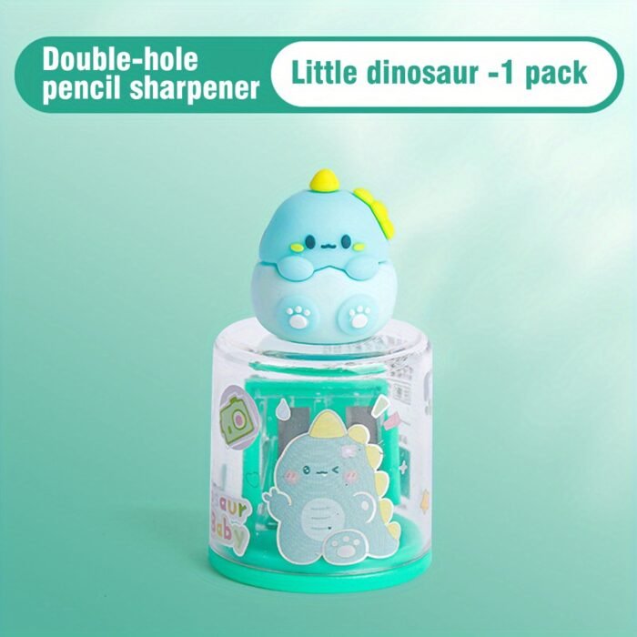 Mini Multifunctional Double-Hole Cute Cartoon Portable Manual Pencil Sharpener Gift - Image 14