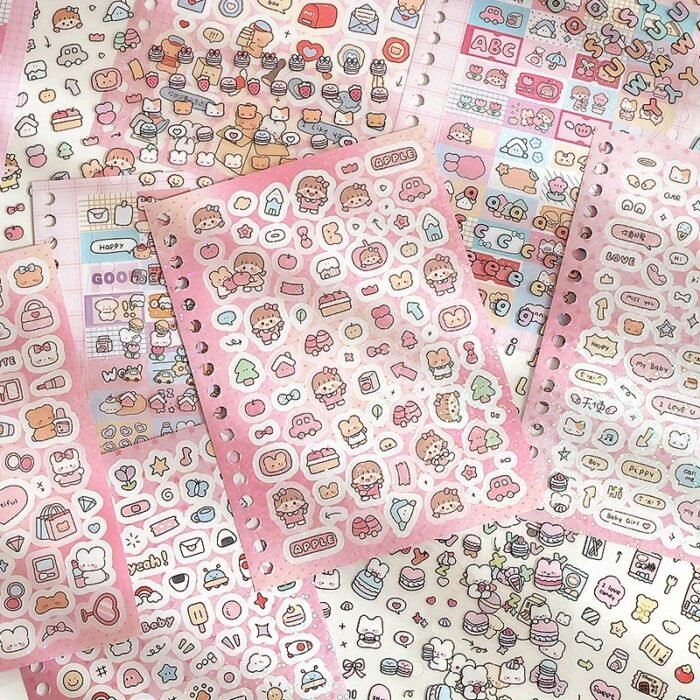 16 Sheets Cute Animal Stickers Notebook - Adorable Cartoon Animal Designs, Self-Adhesive, Mixed Colors, Perfect for Scrapbooking, DIY Projects, and Personalizing Gifts, Scrapbooking Supplies|Playful Design|Glossy Finish - Image 11