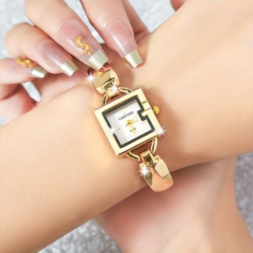 One Simple Unique Square Dial Watch with Bracelet Chain for Women, Suitable for Daily Wear, Dates, and Holiday Gifts