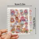 Frosted Hand Ledger Sticker, Cartoon Girl & Heart Design, Free Cutting, Durable Polyethylene Terephthalate, Mixed Color, Perfect for Students & Gifts