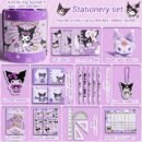 Sanrio Kawaii for kuromi Stationery Set Cute Cuddle Bucket,Portable for School Student Kids Gift Birthday Christmas Creative Art Desk Tool