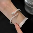 Fashionable And Creative Snake-Shaped Adjustable Open Bracelet for Women - Perfect for Daily Wear, Outings, And Photo Shoots - Ideal Meaningful Gift for Best Friends.