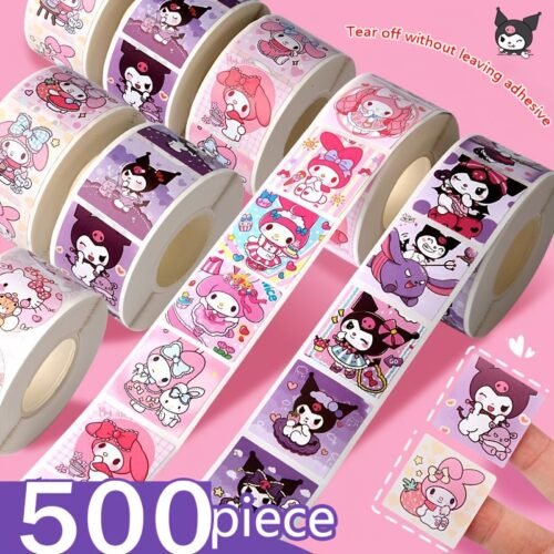 500pcs of Cartoon Sanrio for hello kitty for kuromi Stickers, Cute Laptop Stickers, Book Reward Gifts, Holiday Gifts, Back to School Season