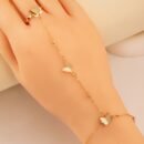 1pc Elegant 18K Golden-Plated Finger Bracelet with Frosted 3D Butterfly Beads, Open Ring & Back Chain - Perfect for Daily Wear, Parties, and Special Occasions, Party Accessory, Sophisticated Design, Intricate Craftsmanship