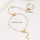 1pc Elegant 18K Golden-Plated Finger Bracelet with Frosted 3D Butterfly Beads, Open Ring & Back Chain - Perfect for Daily Wear, Parties, and Special Occasions, Party Accessory, Sophisticated Design, Intricate Craftsmanship