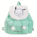Sanrio Hello Kitty Kuromi Women's Backpack - Cute Cartoon Anime Design, Large Capacity Faux Fur & Polyester Drawstring Closure Bag for College Students, Youthful Casual Style (Purple/Black), Hello Kitty Backpack for, College Student Accessory, Secure Zipper Closure