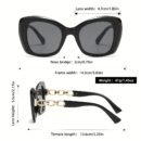 TITANORA Women'S Large Frame Fashion Glasses Chain - Cat Eye Design, Polycarbonate Frame with Metal Hinges, Decorative Eyewear for Casual Attire & Everyday Use, Stylish Accessory, Sleek Eyewear, Durable Eyewear