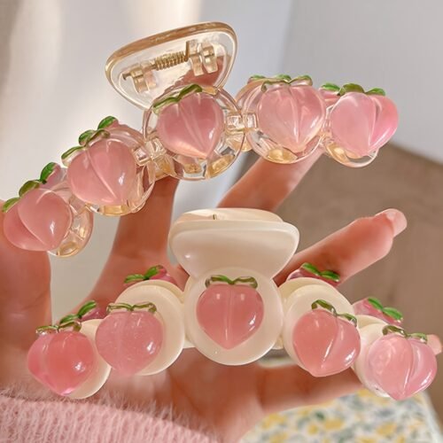 1pc/2pcs Set of Novel and Fashionable Elegant Sweet Pink Cherry Hair Clips Suitable for Thin and Thick Hair Women and Elegant Cute Cherry Clip Ponytail Clip Hair Accessories Hair Clip