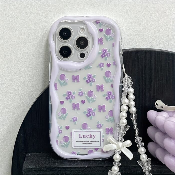 A stylish and thick shockproof phone case with unique design, cute print with lanyard chain phone case for Apple series 111213141516promax series A05/A15/A25/A35/A55/S23/S24Ultra/S25Ultra - Image 2