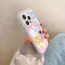Colorful Small Flower Heart Letter Pattern Cream Shell Mirror Phone Case, Suitable for Iphone 11 12 13 14 15 16 Pro Max 12 Pro Max 13 Pro Max 14 Pro Max 15 Pro 16 Pro Max Mirror Cream Shell Material - Transparent - Heart Small Flower Mirror