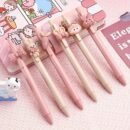 3-Pack Cute Rabbit Retractable Ballpoint Pens, Assorted Colors, No Feathers, Smooth Writing Stationery
