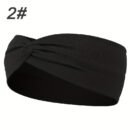 1pcs Solid Color Headband Twist Knotted Hair Band Elastic Hair Band Non Slip Sweat Band Headwear