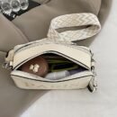 Women's Adjustable Crossbody Bag with Paris Letter Print - Minimalist Shoulder Bag, Zipper Closure & Polyester Lining, Black Casual Everyday Handbag