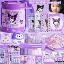 Sanrio Kawaii for kuromi Stationery Set Cute Cuddle Bucket,Portable for School Student Kids Gift Birthday Christmas Creative Art Desk Tool