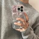 A Brand New Pink Gradient Water Ripple Phone Case Suitable for iPhone 11/12/13/14/15/16, Including iPhone 16/15/14/13/12/11 Pro Max, XS/XR/X/7/8, Made of TPU with a Transparent White Mixed Color