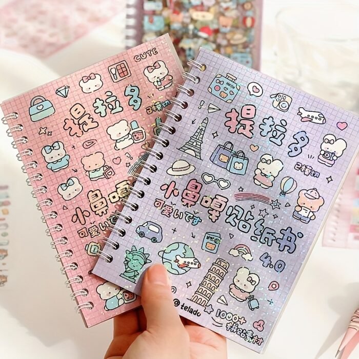 16 Sheets Cute Animal Stickers Notebook - Adorable Cartoon Animal Designs, Self-Adhesive, Mixed Colors, Perfect for Scrapbooking, DIY Projects, and Personalizing Gifts, Scrapbooking Supplies|Playful Design|Glossy Finish - Image 10