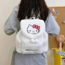 Sanrio Hello Kitty Kuromi Women's Backpack - Cute Cartoon Anime Design, Large Capacity Faux Fur & Polyester Drawstring Closure Bag for College Students, Youthful Casual Style (Purple/Black), Hello Kitty Backpack for, College Student Accessory, Secure Zipper Closure