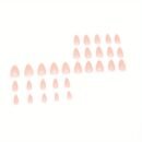 30pcs Nude Pink Short Almond Press-On Nails, Glossy Finish, Soft and Stylish Fake Nails for Women & s, Party Wear, Easy to Remove, Reusable with Jelly Glue and Nail File Included