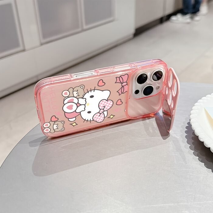 Cartoon Cute Sanrio Hello Kitty Phone Case Suitable for iPhone 16, 15, 14, 13, 12, 11 Pro Max, X, XR, XS Max, 8, 11 Plus Flip Mirror Back Cover - Image 5