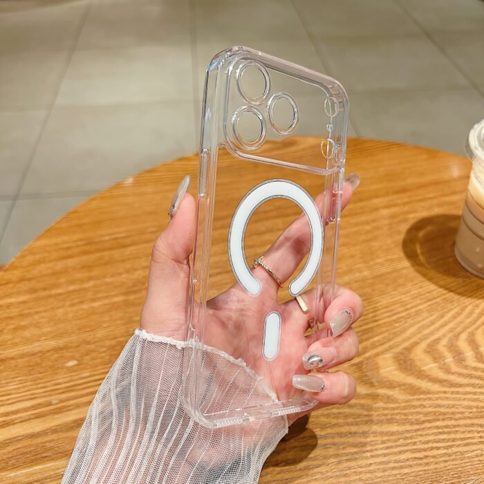 Luxury Transparent Magnetic Wireless Charging Phone Case for iPhone 17 Air 16 15 14 13 12 11 Pro Max Plus Shockproof Transparent Hard Back Cover, Phone Drop Protection, Shockproof Phone Protection, Magnetic Phone Cover, Transparent Hard Case, Sleek Phone Accessory, Minimalist Phone Case, Precision Molded, Impact Resistant Case, Tech En - Image 2