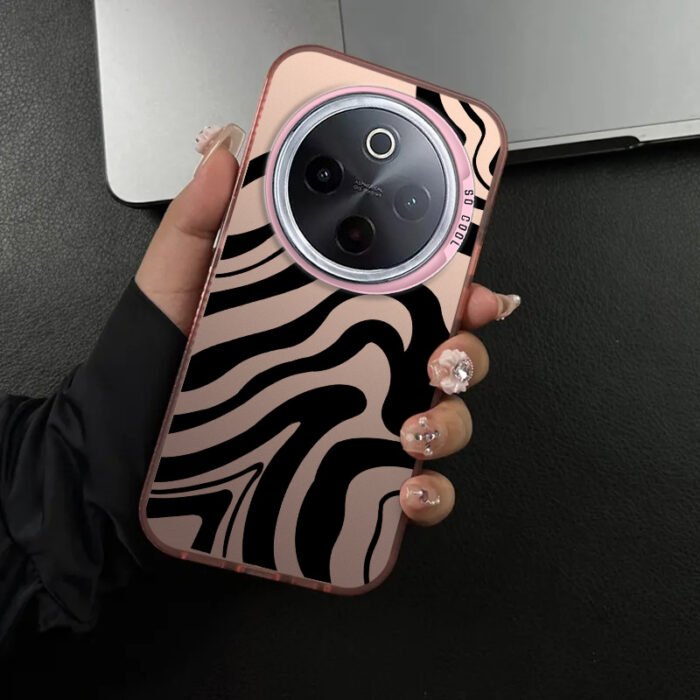 for IQOO Z10 phone case thick line corrugated pattern, lens step protection INS style case, Smartphone Cover, Mobile Case, Corrugated Design, Textured Pattern, Shockproof Material, Durable Case, Protective Case, Iqoo Cover, Mobile Gamers, Gadget Lovers - Image 3