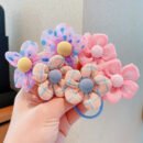 10pcs set of flower and bow hair ties for children, cute hair ties for babies that do not damage the hair, hair braiding headbands for girls, no paper cards, bagged accessories