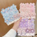 10pcs set of flower and bow hair ties for children, cute hair ties for babies that do not damage the hair, hair braiding headbands for girls, no paper cards, bagged accessories