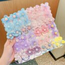10pcs set of flower and bow hair ties for children, cute hair ties for babies that do not damage the hair, hair braiding headbands for girls, no paper cards, bagged accessories