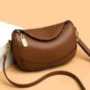 Women'S Vintage Crossbody Bag - Brown Purse with Adjustable Strap, Zipper Closure, Elegant Everyday & Formal Handbag for Women, Durable Fabric Construction, Crossbody Purse, Versatile Accessory, Textured Finish, Goldtone Hardware