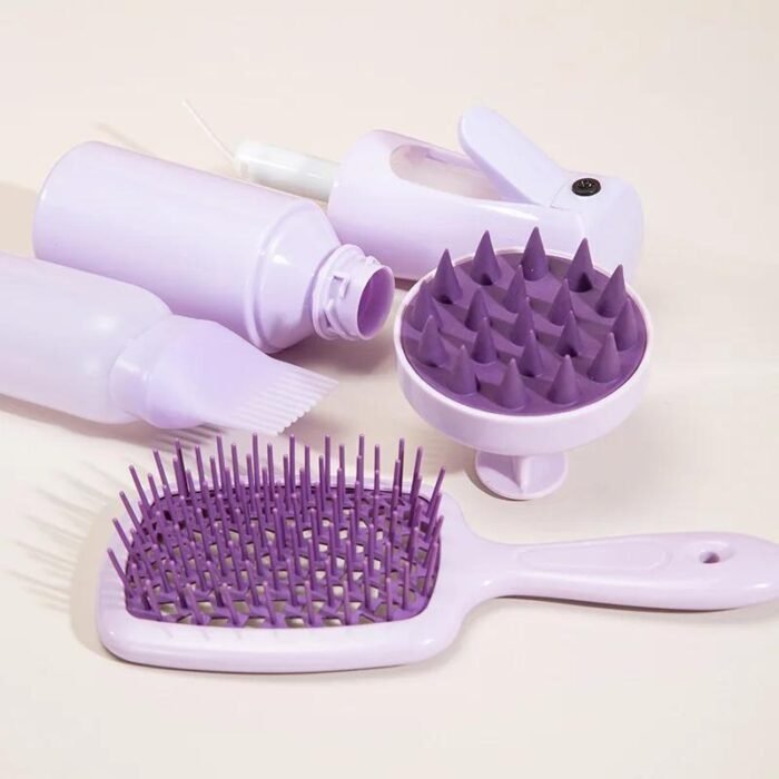 WANMEI 4Pcs/set Silicone Scalp Massage Comb Detangling Hair Brush Hairdressing Hair Dye Barber Styling Tools - Image 9