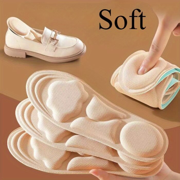 4pcs Unisex 6D Cloud Shoe Insoles, Thick Soft and Comfortable Breathable Insoles for Sports and Casual Wear, Memory Foam Material - Image 2