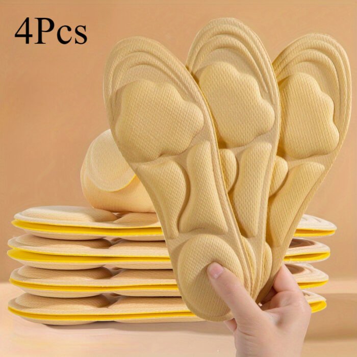 4pcs Unisex 6D Cloud Shoe Insoles, Thick Soft and Comfortable Breathable Insoles for Sports and Casual Wear, Memory Foam Material - Image 3