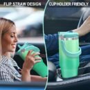 30oz Stainless Steel Vacuum Insulated Tumbler with Handle - Leakproof, Double-Walled for Hot & Cold Drinks, Perfect for Car, Home, Work, Travel - Gradient Color, Ideal Christmas Gift