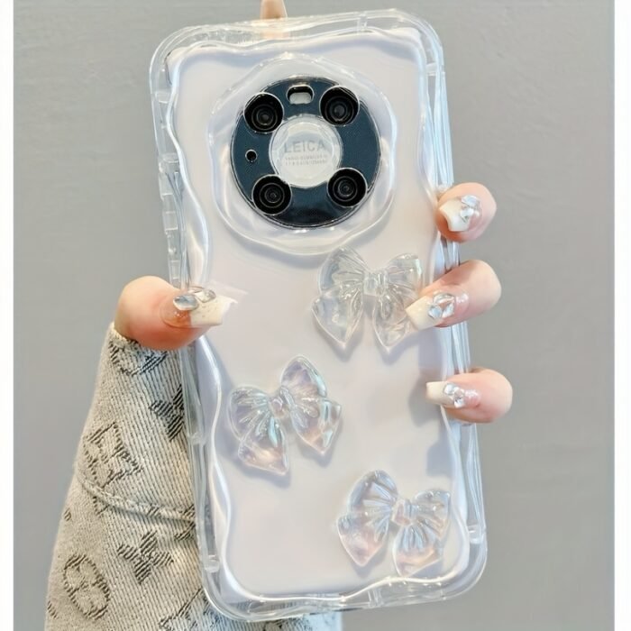 Three-dimensional Bow Transparent Fresh Simple Suitable for case for Galaxy A14/A15/A16/A52/A53/A54/A55/A34/A35/A05S/A24/A25/S20FE/S21/S22/S23/S24/S24ultra/S24FE/s24plus /S25/S25ultra mobile phone shell - Image 2
