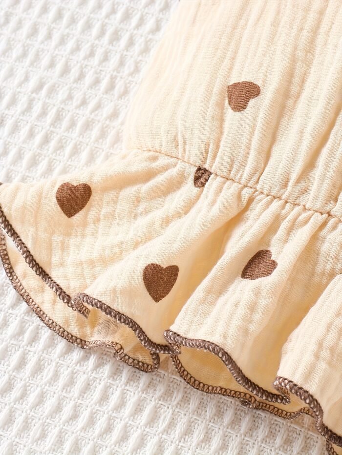 Girls' Cute Heart Sleeveless Skirt Set Two-Piece Outfit, Perfect for Outdoor - Image 4