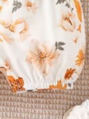 JOPGEEY Baby Girl Summer Romper - "I'm My Daddy'S Girl & My Girl" Floral Print Short Sleeve Bodysuit with Ruffled Hem & Belt, Stretchy Casual Outfit for Toddlers (Shoe Not Included), Baby Girl Outfits, Easy Dressing Baby, Comfortable Toddler Wear, Perfect for Outdoor